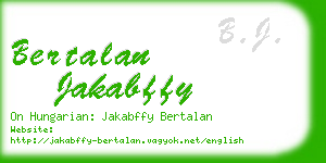 bertalan jakabffy business card